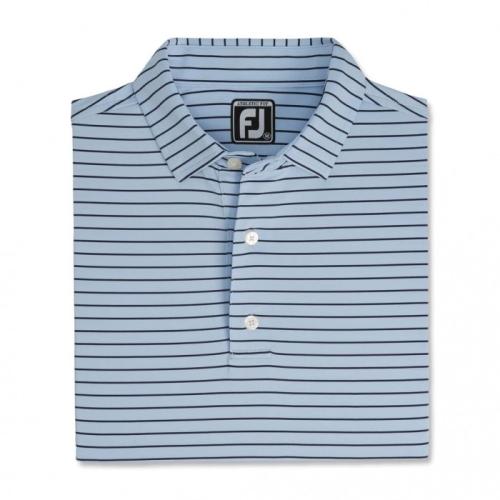 Men's Footjoy Athletic Fit Classic Stripe Self Collar Shirts Sky / Navy | USA-RQ7290