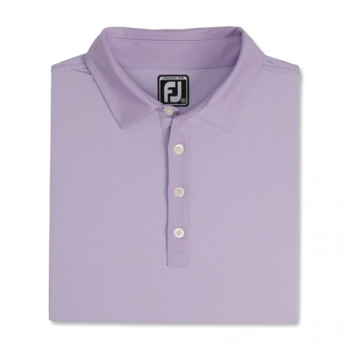 Men's Footjoy Athletic Fit Lisle End-On-End Self Collar Shirts Lilac / White | USA-NE5149