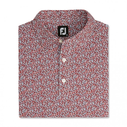 Men's Footjoy Confetti Print Pique Self Collar Shirts Grey Multi | USA-RK6521