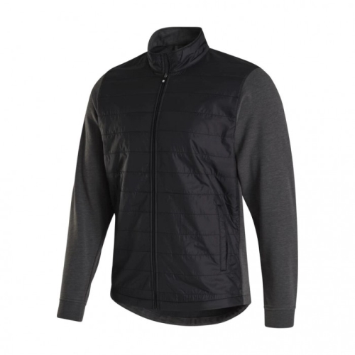 Men's Footjoy Full-Zip Hybrid Jacket Black / Charcoal | USA-RB2380