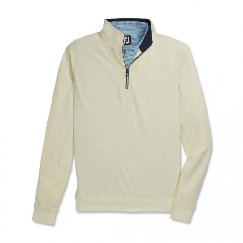 Men's Footjoy Half-Zip Pullover Vanilla | USA-VR6438