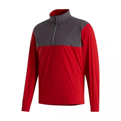 Men's Footjoy HydroKnit Pullover Charcoal / Red | USA-AS2076
