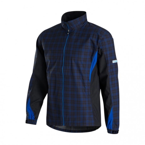 Men's Footjoy HydroLite Jacket Black / Royal Plaid | USA-AT5036