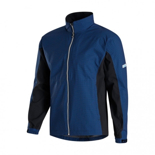 Men's Footjoy HydroLite Jacket Royal / Black Houndstooth | USA-SL4357