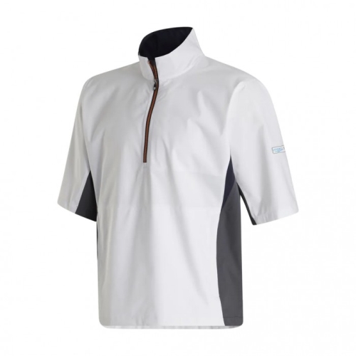 Men's Footjoy HydroLite Short Sleeve Shirts White / Charcoal / Orange | USA-NI3927