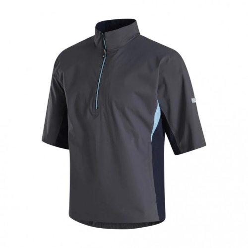 Men's Footjoy HydroLite Short Sleeve Shirts Charcoal / Navy | USA-RD4571