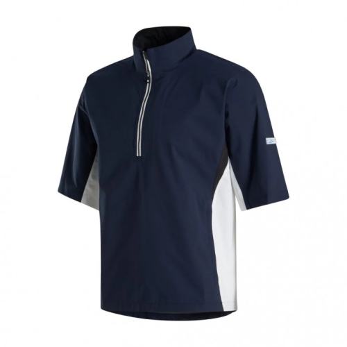 Men's Footjoy HydroLite Short Sleeve Shirts Navy / White / Black | USA-TH6814