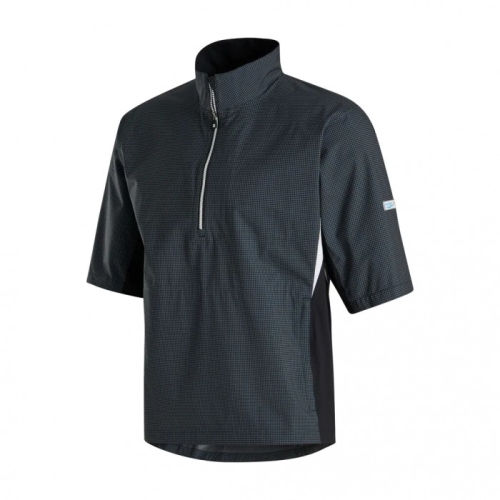 Men's Footjoy HydroLite Short Sleeve Shirts Charcoal / Black Houndstooth | USA-UA0184