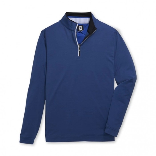 Men's Footjoy Lightweight Quarter-Zip Jacket Black / Royal | USA-QU2148