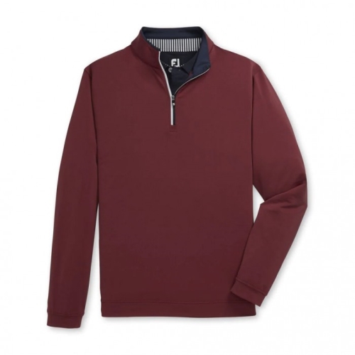 Men's Footjoy Lightweight Quarter-Zip Jacket Red / Navy | USA-ZF5167