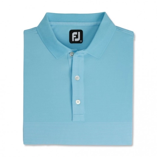 Men's Footjoy Lisle Engineered Pin Stripe Self Collar Shirts Light Blue / White | USA-DN6421