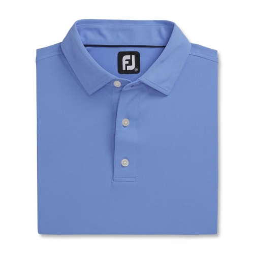 Men's Footjoy Performance Stretch Pique Solid Self Collar Shirts Lagoon | USA-TV2019