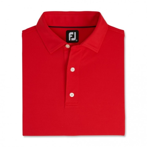 Men's Footjoy Performance Stretch Pique Solid Self Collar Shirts Red | USA-WB0275