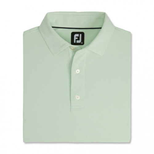 Men's Footjoy Performance Stretch Pique Solid Self Collar Shirts Mint | USA-WY0489