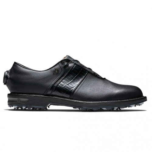 Men's Footjoy Premiere Series - Packard BOA Spiked Golf Shoes Black | USA-TU4815