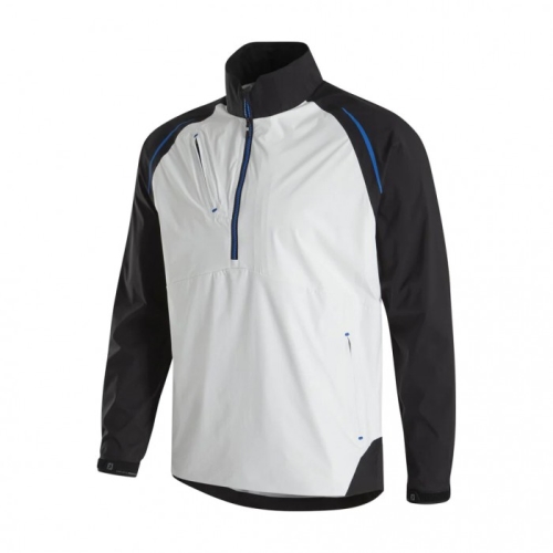 Men's Footjoy Select LS Rain Jacket Black / White / Royal | USA-RK4619