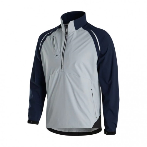 Men's Footjoy Select LS Rain Jacket Silver / Navy | USA-GR3019