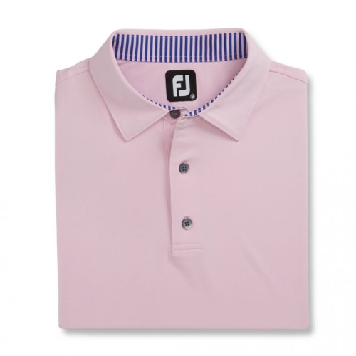 Men's Footjoy Solid Lisle Self Collar Shirts Light Pink | USA-NU8754