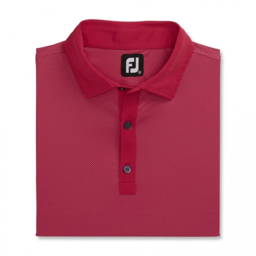 Men's Footjoy Stretch Lisle Mini Check Print Shirts Ruby / Pink | USA-LQ5924