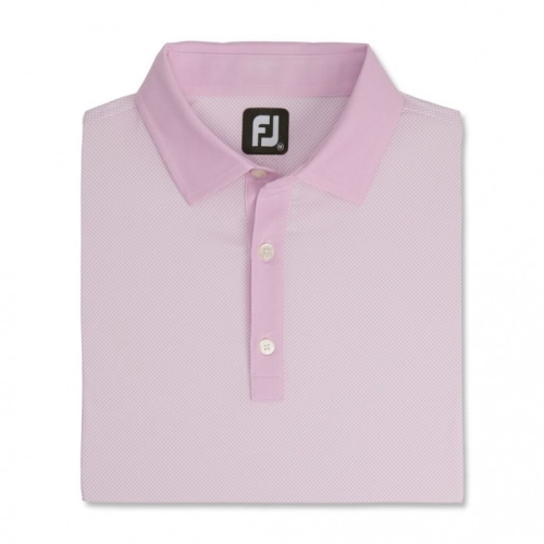 Men's Footjoy Stretch Lisle Mini Check Print Shirts Pink Berry / White | USA-WX4906