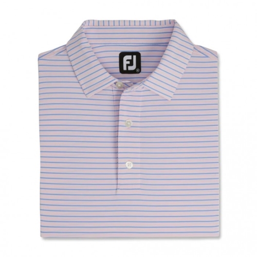 Men's Footjoy Stretch Lisle Pinstripe Shirts Pink / Blue / White | USA-QN8437