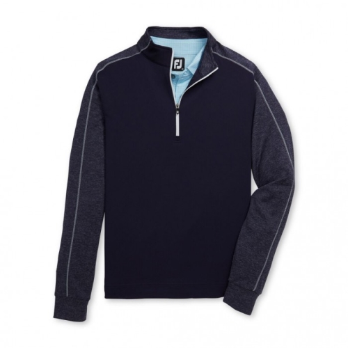 Men's Footjoy Tonal Heather Mid-Layer Jacket Navy | USA-WX2964