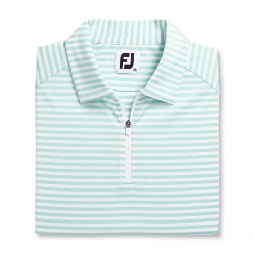 Women's Footjoy Heather Stripe Shirts Aquamarine | USA-AJ1342