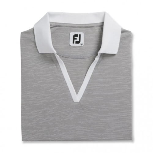 Women's Footjoy Open Placket Space Dye Shirts Grey / White | USA-UD1980