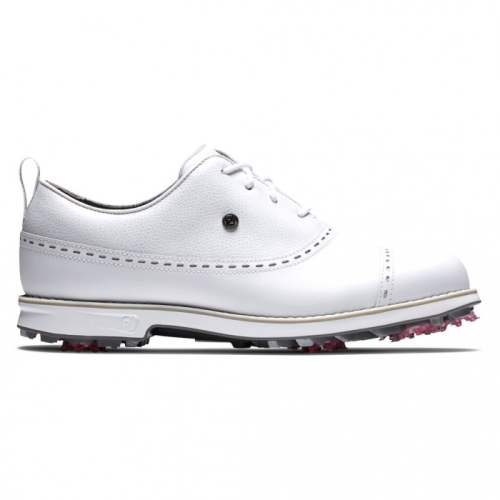 Women's Footjoy Premiere Series - Cap Toe Spiked Golf Shoes White | USA-EG5169