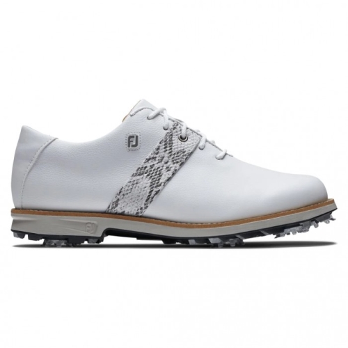 Women's Footjoy Premiere Series Spiked Golf Shoes White / Multi Croc Print | USA-LW1365