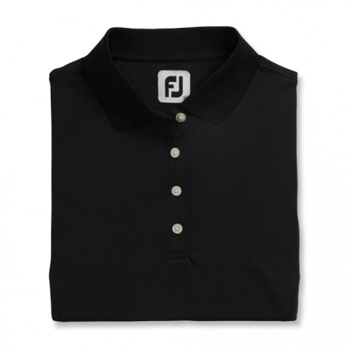 Women's Footjoy ProDry Interlock Knit Collar Shirts Black | USA-NU8962