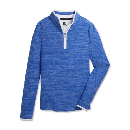 Women's Footjoy Quarter-Zip Space Dye Mid-Layer Jacket Cobalt | USA-BE1653