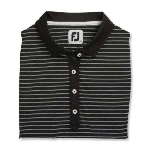 Women's Footjoy Sleeveless Pinstripe Shirts Black | USA-LE3892