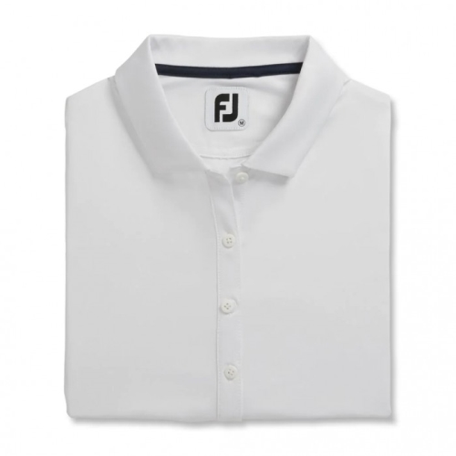 Women's Footjoy Solid Lisle Self Collar Shirts White | USA-KE3604