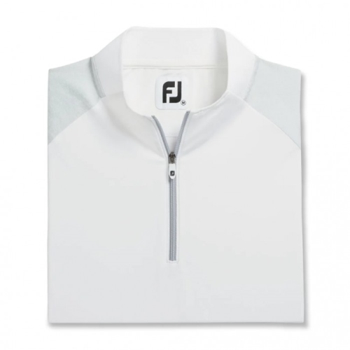 Women's Footjoy Zip Placket Shirts White | USA-HF7602