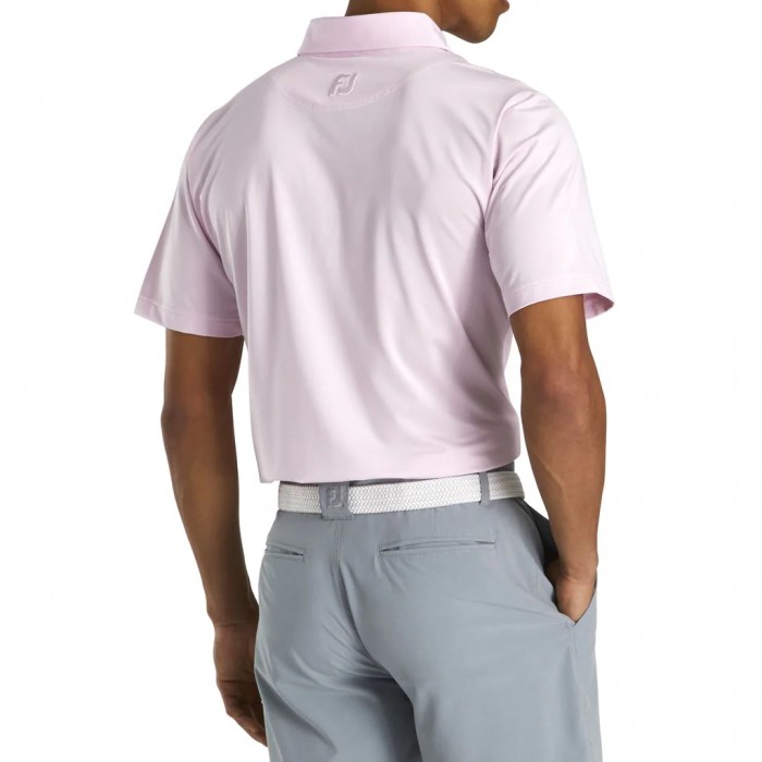 Men's Footjoy Athletic Fit Lisle End-On-End Self Collar Shirts Pink / White | USA-IY6421