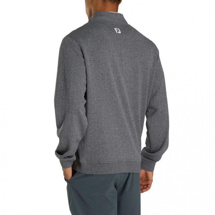 Men's Footjoy Drop Needle Half-Zip Gathered Waist Jacket Heather Charcoal | USA-CG0782