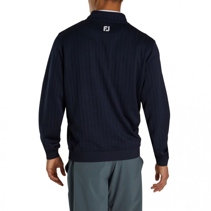 Men's Footjoy Drop Needle Half-Zip Gathered Waist Jacket Navy | USA-QH2968