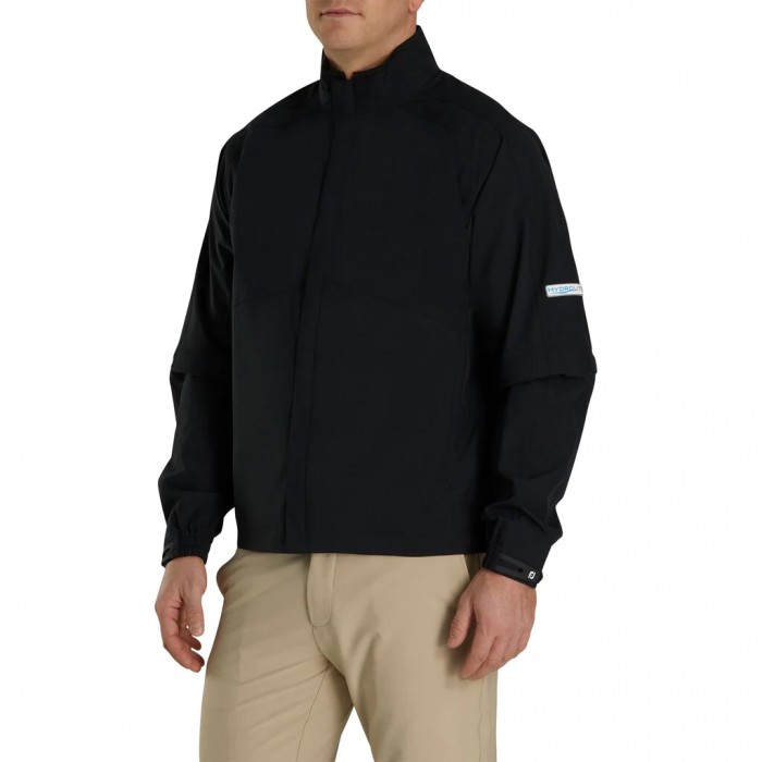 Men's Footjoy FJ HydroLite Zip-Off Sleeves Jacket Black | USA-LD7048