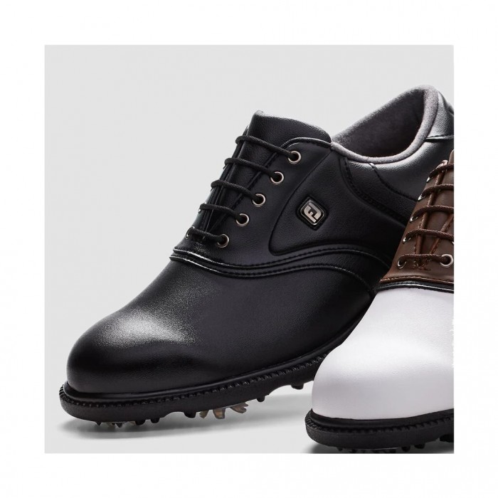 Men's Footjoy FJ Originals Spiked Golf Shoes Black | USA-JN1285