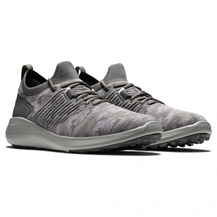 Men's Footjoy Flex XP Spikeless Golf Shoes Camo Grey | USA-TR1594