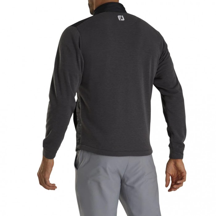 Men's Footjoy Full-Zip Hybrid Jacket Black / Charcoal | USA-RB2380