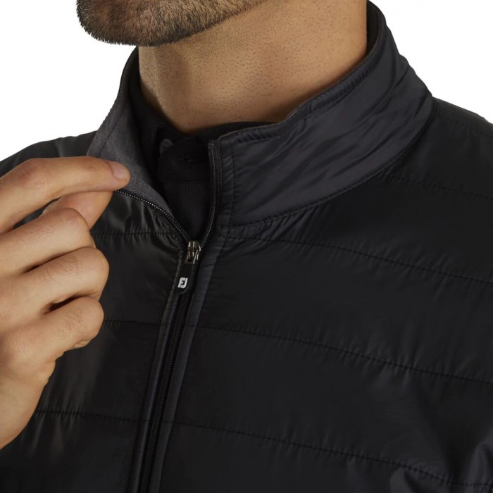 Men's Footjoy Full-Zip Hybrid Jacket Black / Charcoal | USA-RB2380