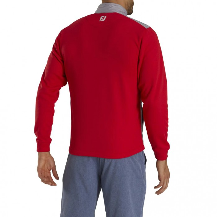 Men's Footjoy Full-Zip Hybrid Jacket Grey / Red | USA-PC6091