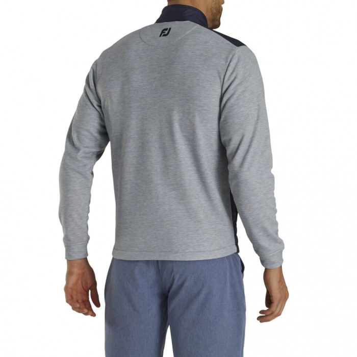 Men's Footjoy Full-Zip Hybrid Jacket Navy / Heather Grey | USA-AV9048