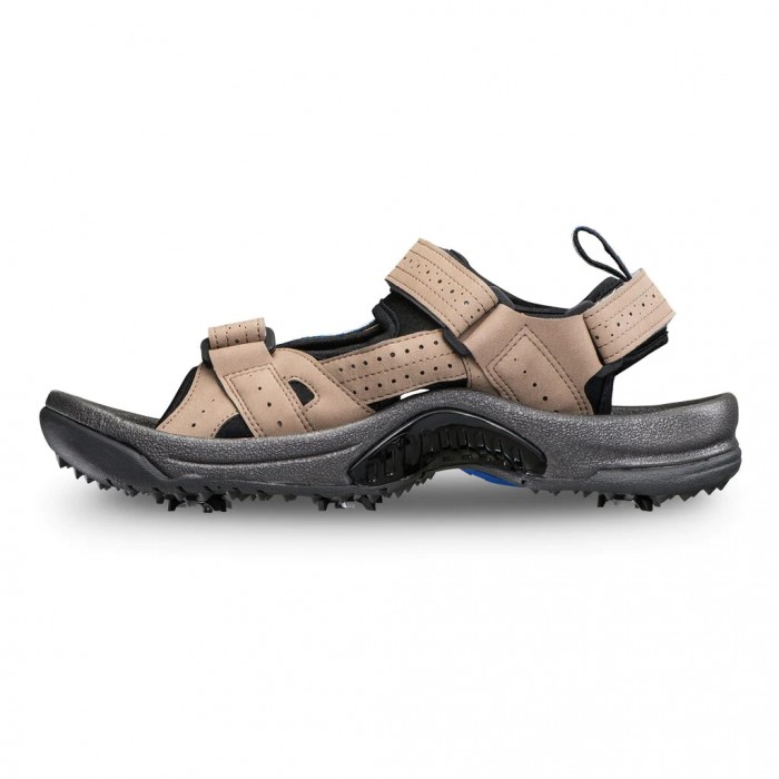 Men's Footjoy Golf Sandals Spiked Golf Shoes Dark Taupe | USA-KQ4102