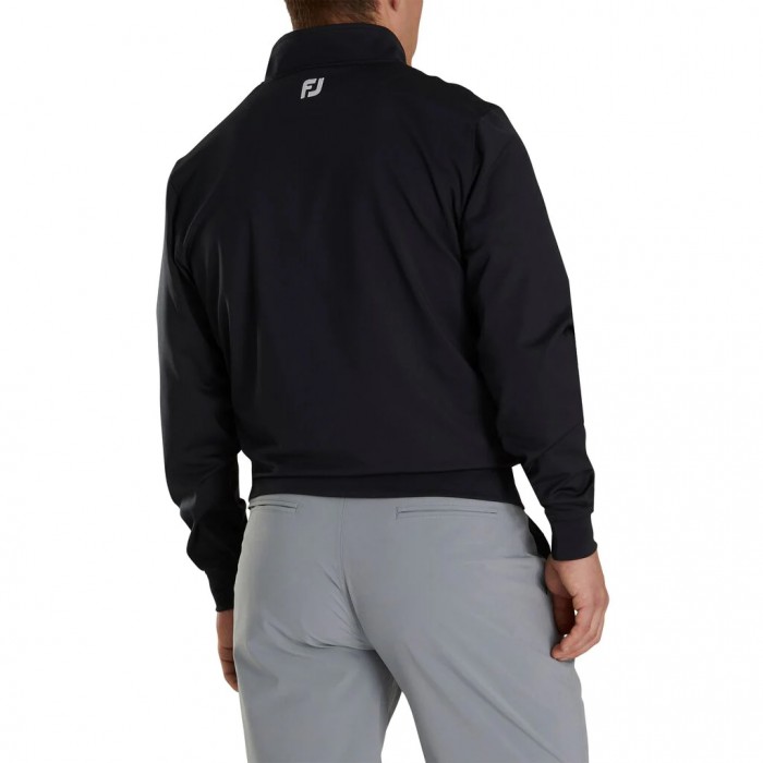 Men's Footjoy Half-Zip Pullover Black | USA-BT5086