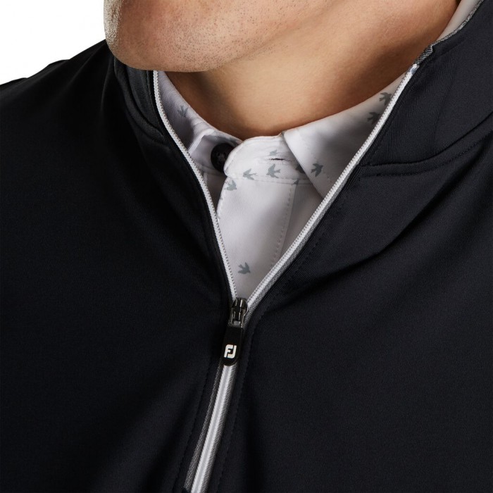 Men's Footjoy Half-Zip Pullover Black | USA-BT5086