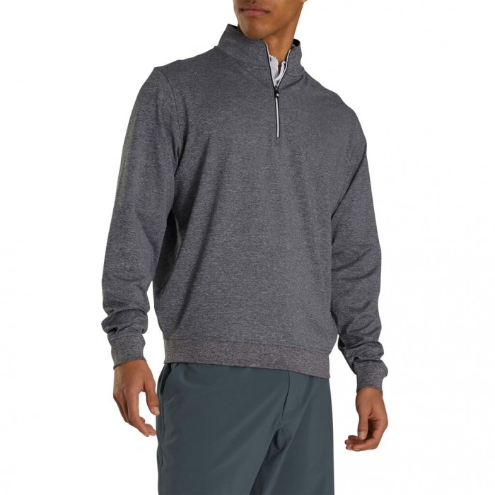 Men's Footjoy Half-Zip Pullover Heather Charcoal | USA-MK8912