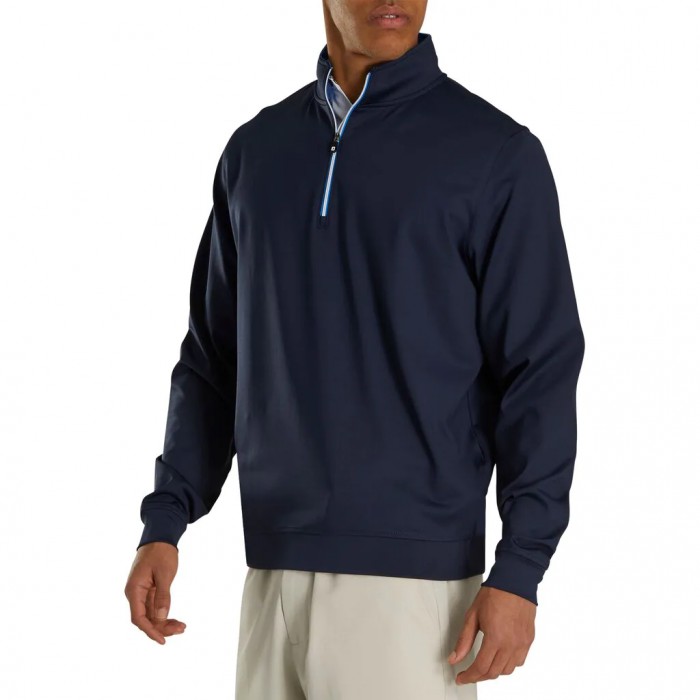 Men's Footjoy Half-Zip Pullover Navy | USA-JA4691